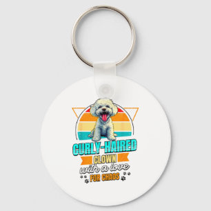 Porte-clés Amateur de Bichon Frise Drôle Bichon Frise Rétro