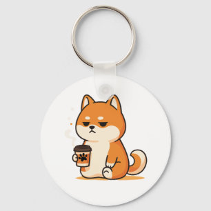 Porte-clés Amateur de café chien shiba adoré Design-