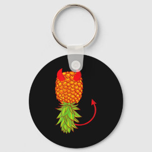 Porte-clés Amateur de fruits drôle avec un ananas à l'envers