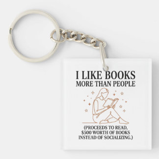 Porte-clés Amateur de livres drôle Je préfère les livres aux