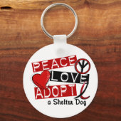 Porte-clés AMATEUR DE PAIX ADOPTER UN chien refuge (Recto)