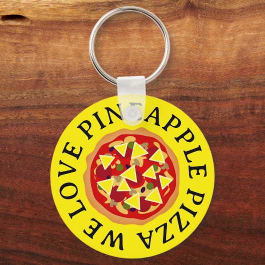 Porte-clés Amateur de pizza ananas cadeau porte - clé (Recto)