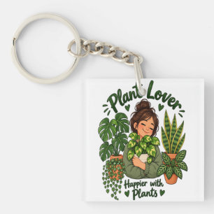 Porte-clés Amateur de plantes – Plus heureux avec des plantes