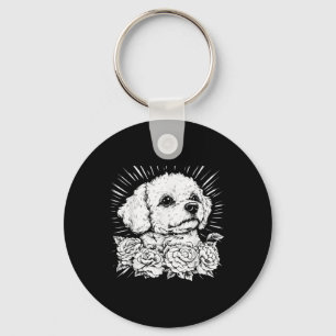 Porte-clés Amateur de tatouage Bichon Frise Rétro Chien