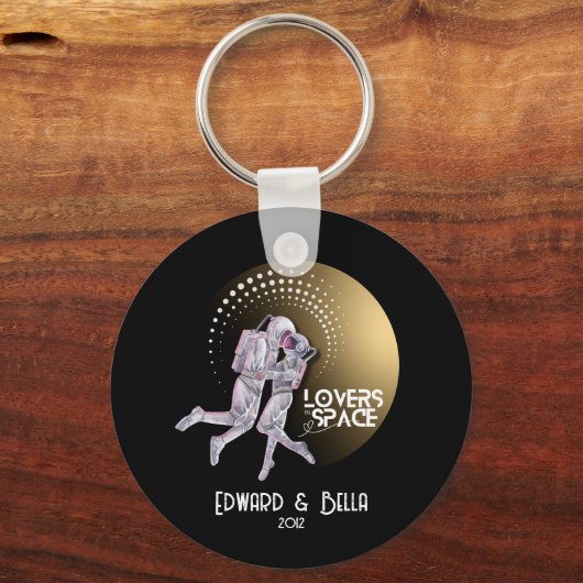 Porte-clés Amateurs d'astronautes s'embrasser dans l'espace a (Recto)