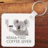 Porte-clés Amateurs de café Fluffy Koala Pun (Verso)
