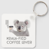 Porte-clés Amateurs de café Fluffy Koala Pun (Dos)