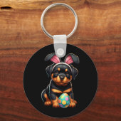 Porte-clés Amateurs de chiens Rottweiler Pâques Lapin Œuf Œuf (Recto)
