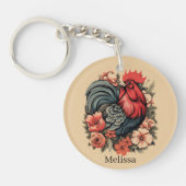 Porte-clés Amateurs de poulet mignon ajouter le nom (Devant)