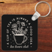 Porte-clés Amateurs de thé citations amusantes (Verso)