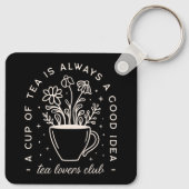 Porte-clés Amateurs de thé citations amusantes (Dos)