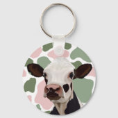 Porte-clés Amateurs de vaches Sage Green et Rose Cow Imprimer (Verso)