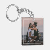 Porte-clés Amateurs mignons Couple Picture Simple Love Texte (Devant gauche)