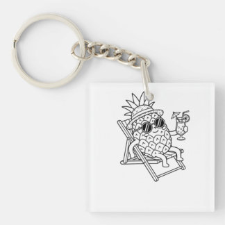 Porte-clés Ambiance estivale ananas rafraîchissante