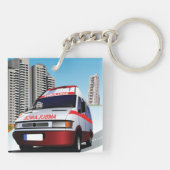 Porte-clés Ambulance Dans La Ville (Dos)