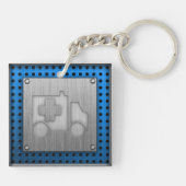 Porte-clés Ambulance ; Métal-regard (Dos)