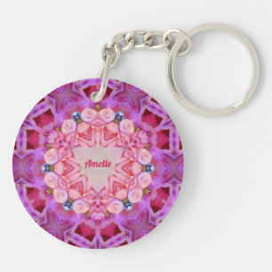 Porte-clés AMELIE ~ Vert Mauve rose Tons ~