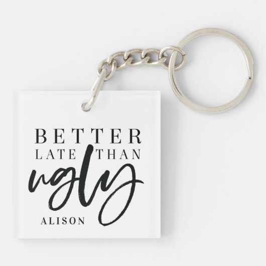 Porte-clés Améliorez tard que laid (Dos)