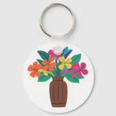 Porte-clés Aménagement fleuri coloré (Recto)