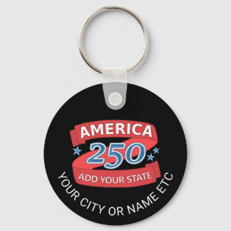 Porte-clés America 250 Add State Create Your Own Patriotic