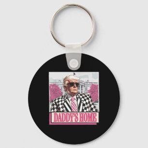 Porte-clés America Back Daddy's Home Funny Pink Donald Trump