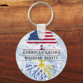 Porte-clés Américain grandi avec des racines bosniaques style (Recto)