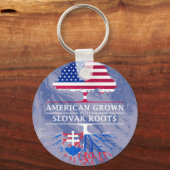 Porte-clés Américain grandi avec des racines slovaques style  (Recto)