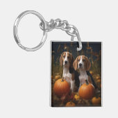 Porte-clés American Anglais Foxhound Puppy Automne Delight (Devant gauche)