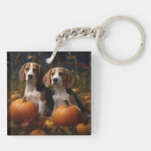 Porte-clés American Anglais Foxhound Puppy Automne Delight (Dos)