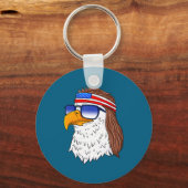 Porte-clés American Bald Eagle Mullet 4th Of July Funny Usa  (Recto)