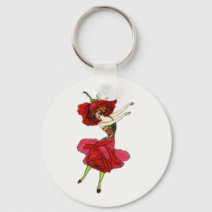 Porte-clés American Beauty Rose, Whimsical Flowers Livre Art