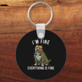 Porte-clés American Bully Christmas I'm Fine Everything Is Fi (Recto)