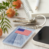 Porte-clés American Citizenship Flag Award avec date par Janz (Devant droit)
