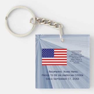Porte-clés American Citizenship Flag Award de la date par Jan