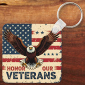 Porte-clés American Eagle Honor Our Veterans (Verso)