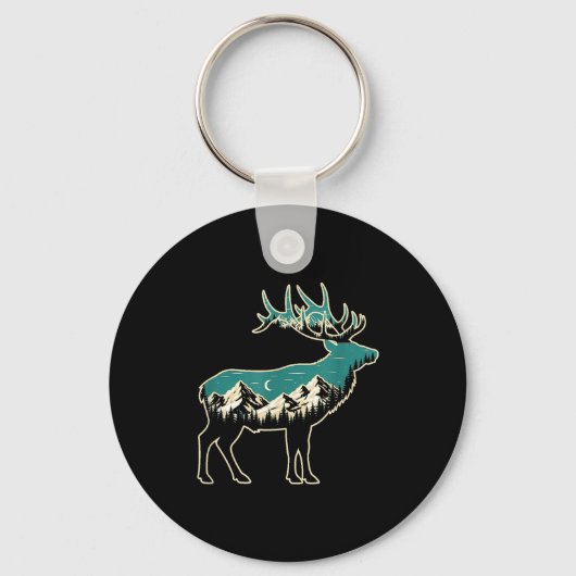 Porte-clés American Elk Lover Dad Retro Hunting (Recto)