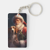 Porte-clés American English Foxhound Santa Claus Noël (Dos)