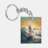 Porte-clés American Eskimo Beach Surf Peinture (Devant gauche)