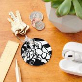 Porte-clés American Firefighter Hero Gras Noir Et Blanc