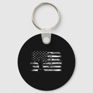 Porte-clés American Flag Archer Girl Archery Bow Hunting Usa