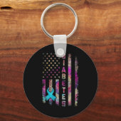 Porte-clés American Flag Diabetes Sensibilisation Support Tie (Recto)