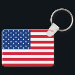 Porte-clés American Flag Keychain Gift<br><div class="desc">A classic American Flag decorates this keychain.</div>