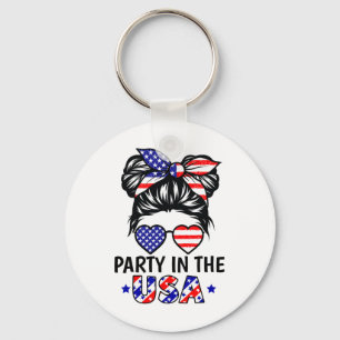 Porte-clés American Flag Party Aux Etats-Unis 4 juillet Patri