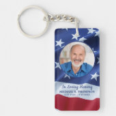 Porte-clés American Flag Photo Carte de prière funéraire mili (Devant)