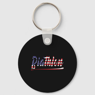 Porte-clés American Flag Snow Ski Biathlon Fan Graphic Art Us