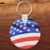 Porte-clés American Flag, vous pouvez ajouter du texte et tél (Recto)