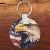 Porte-clés American Flag with Bald Eagle Head (Verso)
