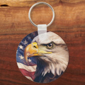 Porte-clés American Flag with Bald Eagle Head (Recto)