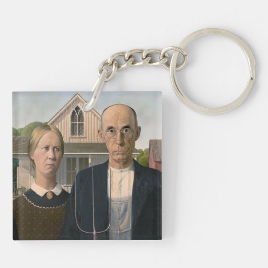 Porte-clés American Gothic : Vie rurale pauvre paysan (Dos)