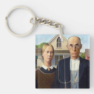 Porte-clés American gothique classique peinture Grant Wood